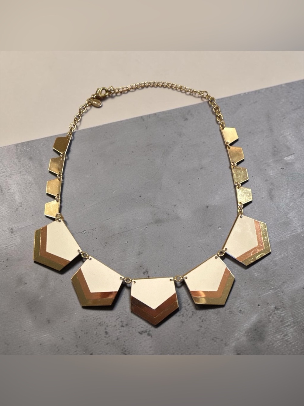 Express Gold-Tone Geometric Pentagonal Necklace